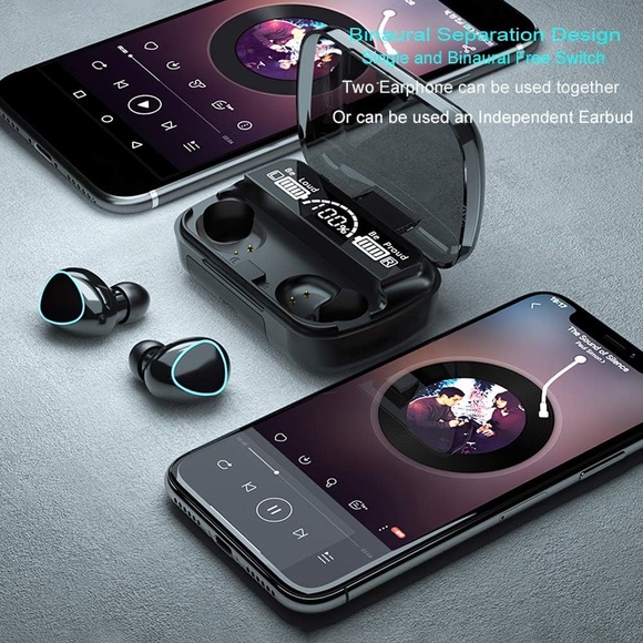 Bluetooth Wireless Earbuds in Black, Wireless Stereo Noise Reduction Headphones - Picture 3 of 7